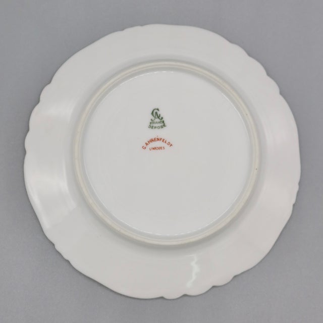 Antique C. Ahrenfeldt Limoges Dessert Plates, Set of 6 — Late 19th Century French Porcelain For Sale - Image 9 of 11