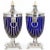 Traditional Pair of English Sheffield Silver Plated Cobalt Blue Glass Urns by Barker-Ellis For Sale - Image 3 of 12