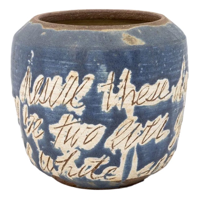 Signed "Desire These Days My Dear..." Pottery Vase For Sale