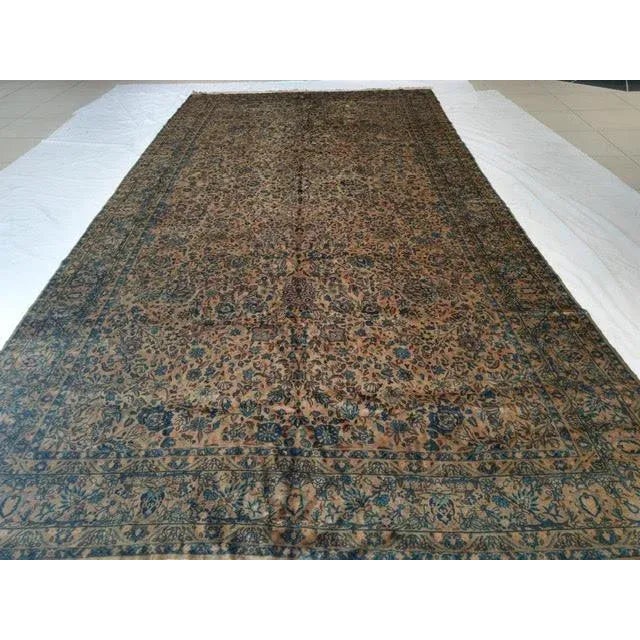 Persian 1920's Antique Agra Carpet , 9' X 17'6 For Sale - Image 3 of 8
