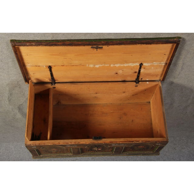 Wood Antique Bevelled Softwood Chest, 1900 For Sale - Image 7 of 16