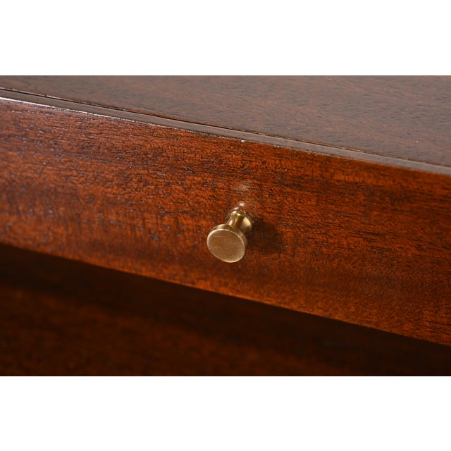 Wood Paul McCobb Connoisseur Collection Mahogany and Brass Writing Desk, Newly Refinished For Sale - Image 7 of 11