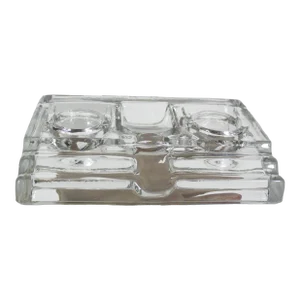 Vintage Glass Inkwell and Pen Holder Desk Organizer Ink Well