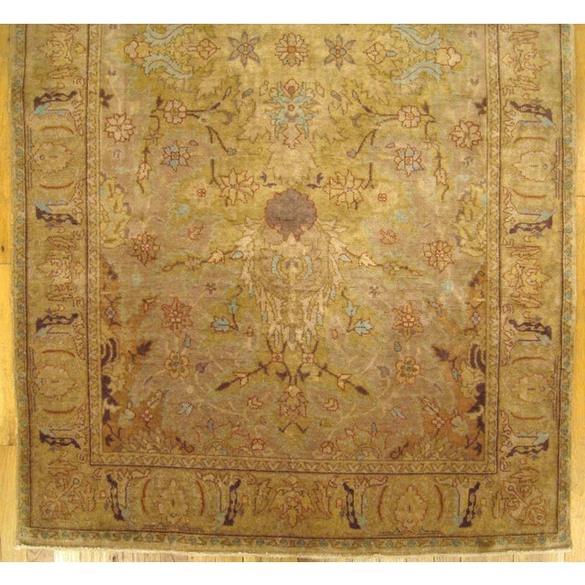 1900 - 1909 Antique Indian Agra Oriental Carpet, in Small Size, with Soft Colors, circa 1900 For Sale - Image 5 of 5