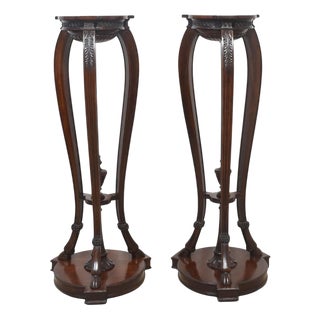 Carved Mahogany Stands, 1890s, Set of 2 For Sale
