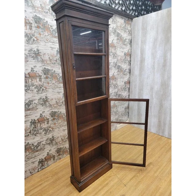 Antique Thai British Colonial Teak and Glass Display Pair Chairish