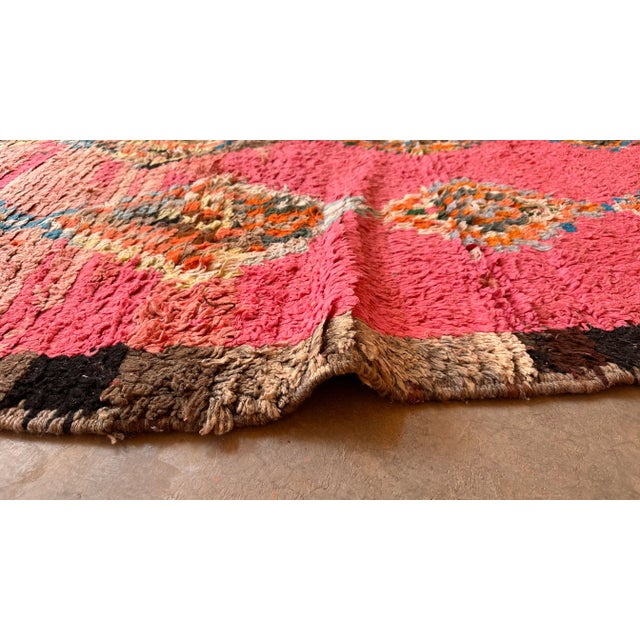 Textile 1980s Pink Moroccan Tribal Rug - 11.7 X 6.43 Ft For Sale - Image 7 of 11