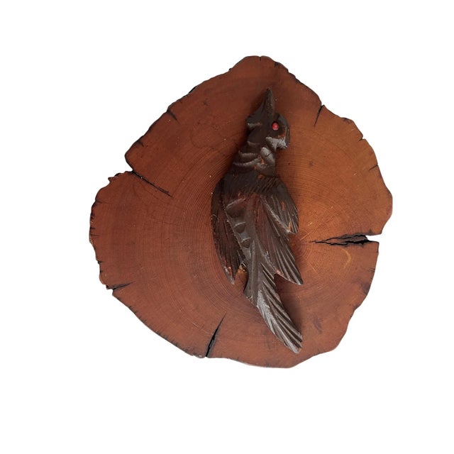 Wood 1970s Spancraft Handmade Wooden Live-Edge Trinket Box With Carved Bird For Sale - Image 7 of 10