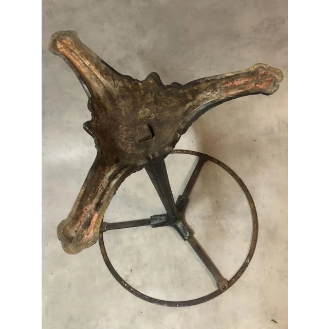 Black Antique Cast Iron and Marble Pedestal For Sale - Image 8 of 14