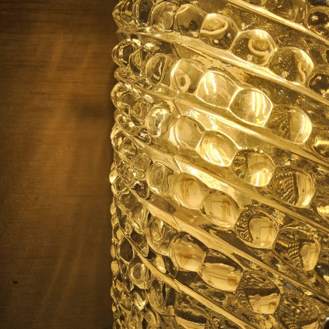 Description: this is a unique vintage / mid-century modern elongated glass wall lamp / night light. Made by limburg...
