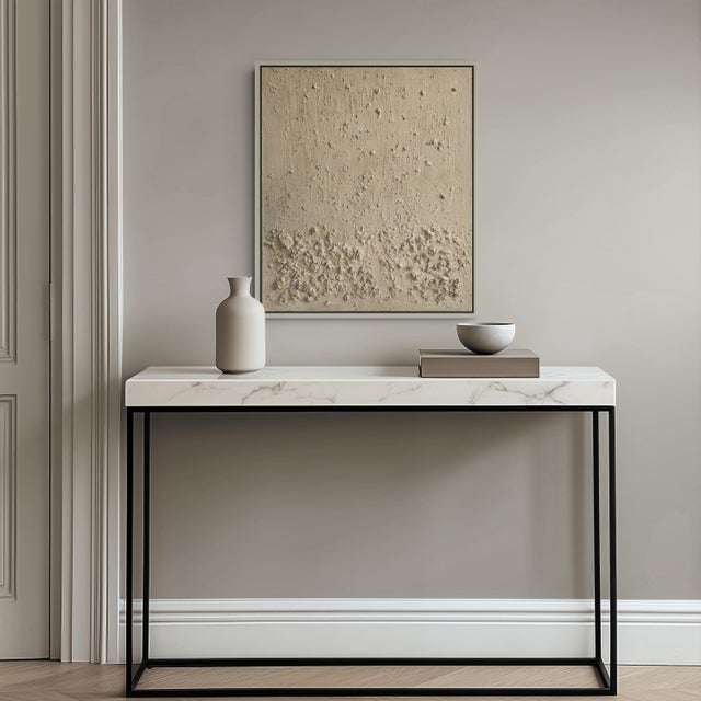 California Beach #3 — Natural Palette Abstract Relief Seascape Oil Painting For Sale - Image 9 of 9