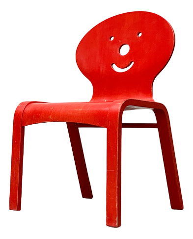 Vintage Postmodern Wooden Children Clown Face Chair, 1990s | Chairish