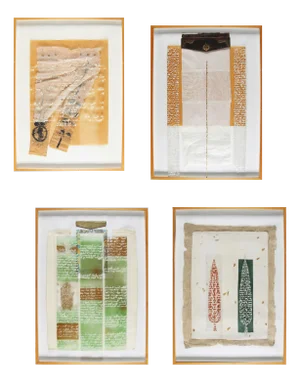Murat Morova, Dil + Suret I-IV Collection, Mixed Media Artworks, 1998, Framed, Set of 4