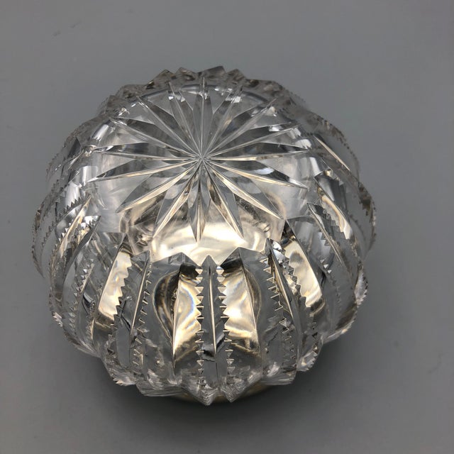 Antique Cut Glass Powder Jar With Sterling Silver Lid Chairish