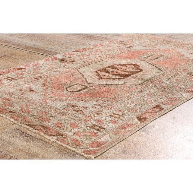 Red Vintage Turkish Oushak Rug, 03'03 X 05'00 For Sale - Image 8 of 11