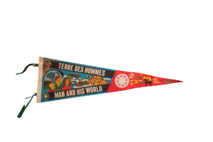 Vintage 1970s Terre Des Hommes Montreal Canada Felt Flag Pennant