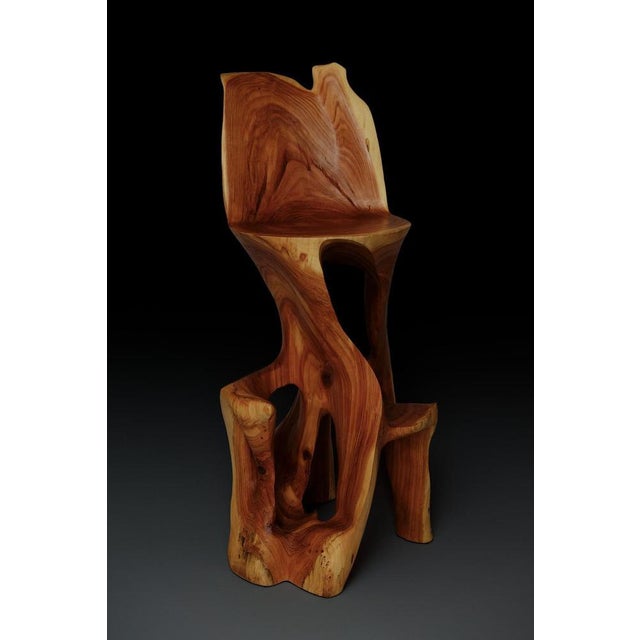 Makha Wood Sculptural Bar Chair by Logniture For Sale - Image 14 of 16