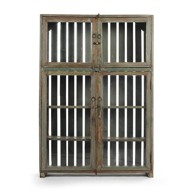 Patinated Wood Showcase For Sale - Image 5 of 5