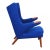 Blue Fabric and Teak Papa Bear Chair by Hans J. Wegner, 1970s For Sale - Image 4 of 9