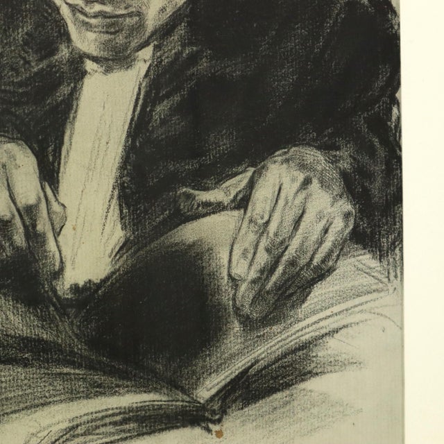 1970s Herwig Driesschaert, Portrait Composition, 1974, Charcoal on Paper, Framed For Sale - Image 5 of 18