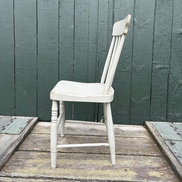 Painted Plank Seat Grange Chairs From Maine -Set of 10 For Sale In Portland, ME - Image 6 of 13