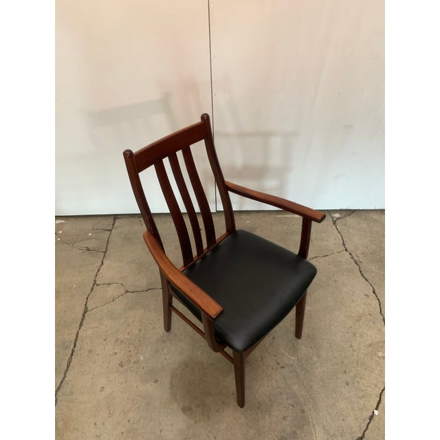 1960s A Danish Pair of High-Backed Dining Table Chairs With Armrests For Sale - Image 18 of 18