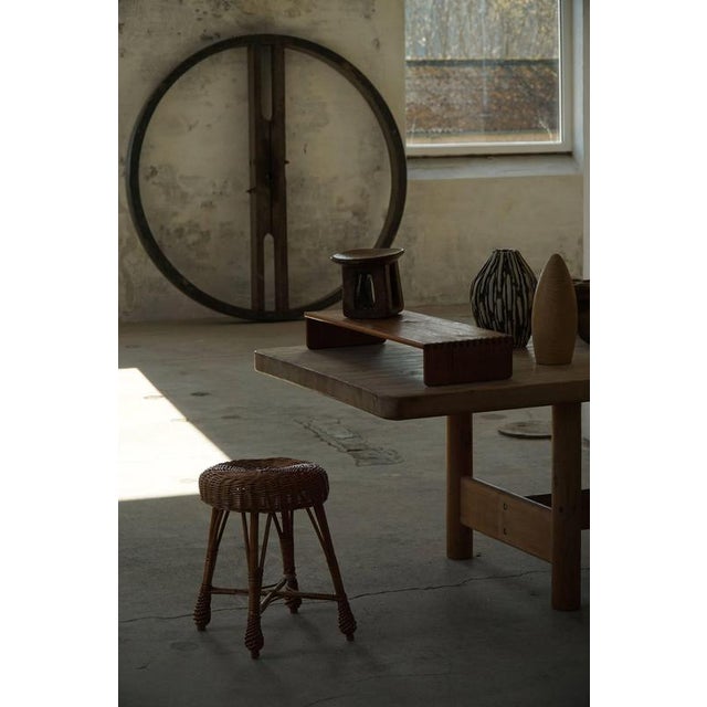 Vintage Scandinavian Stools in Rattan in style of Tony Paul, 1960s, Set of 2 For Sale - Image 9 of 17