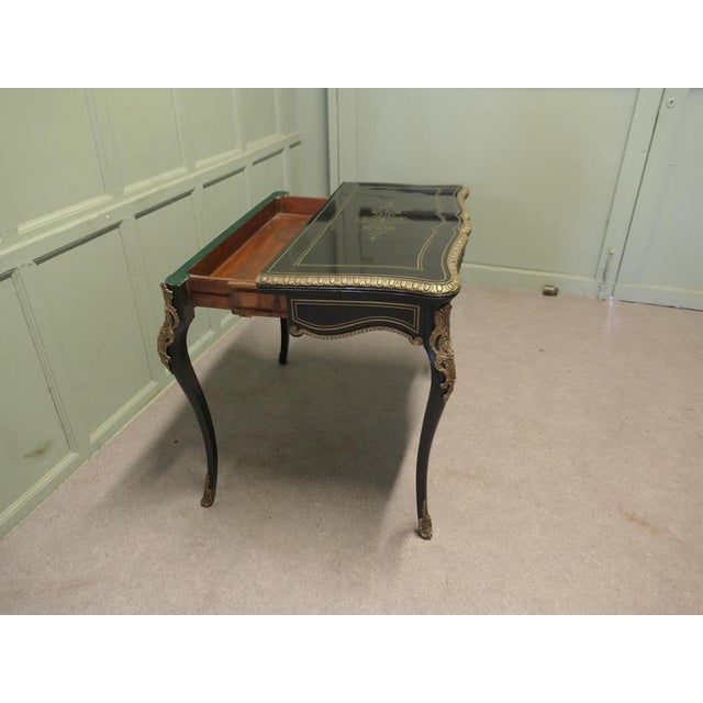 Louis XV French Ebonized Games Table with Brass Inlay For Sale - Image 4 of 9