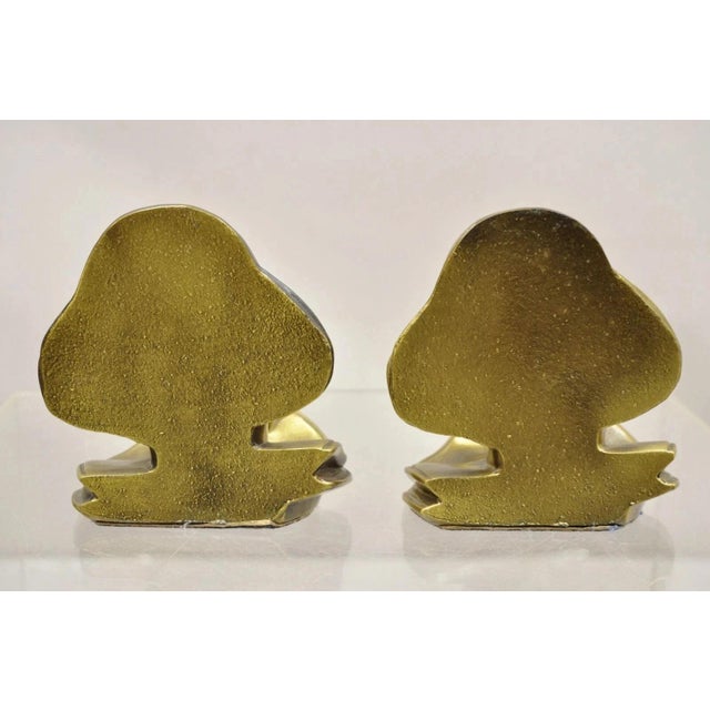 Metal Vintage Pm Craftsman Art Deco Brass Figural Clown Head Bookends - A Pair For Sale - Image 7 of 9