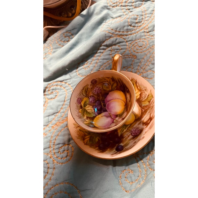 Realism Antique American Beauty ‘Demitasse’ Small Teacup & Saucer Set For Sale - Image 3 of 6