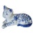 Vintage Blue & White Floral Ceramic Cat Figurine Formalities by Baum Bros For Sale