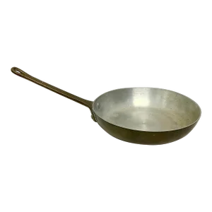 Vintage Small French Centura Baumlin 6.5" Copper Skillet With Brass Handle