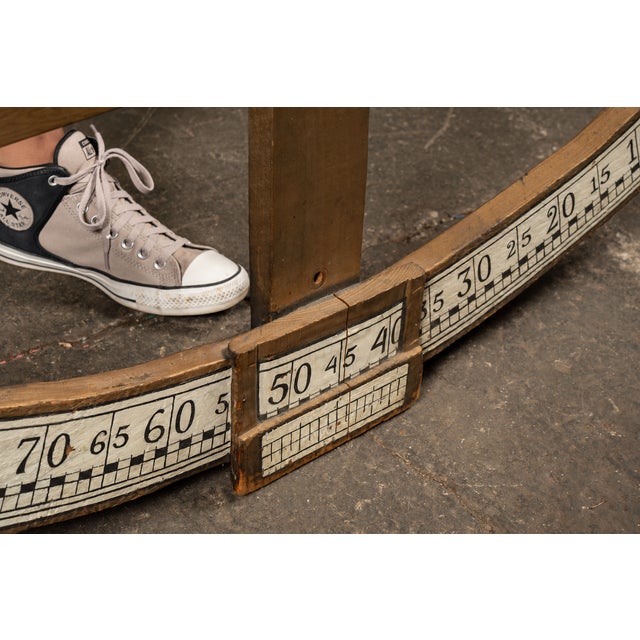 Mid 20th Century Vintage Oversized Wooden Figural Octant With Painted Degree Scale For Sale - Image 5 of 7