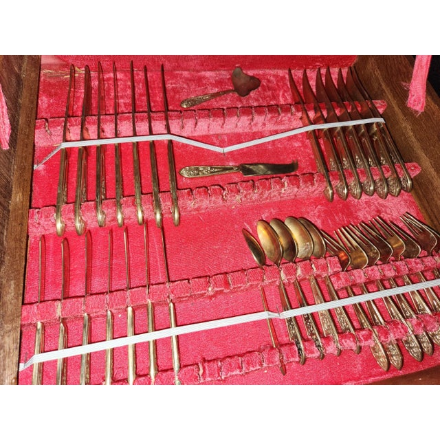 1960s 1960s Vintage Solid Bronze Thai Siam Buddha Hand Cast Flatware Set - 85 Pieces For Sale - Image 5 of 12