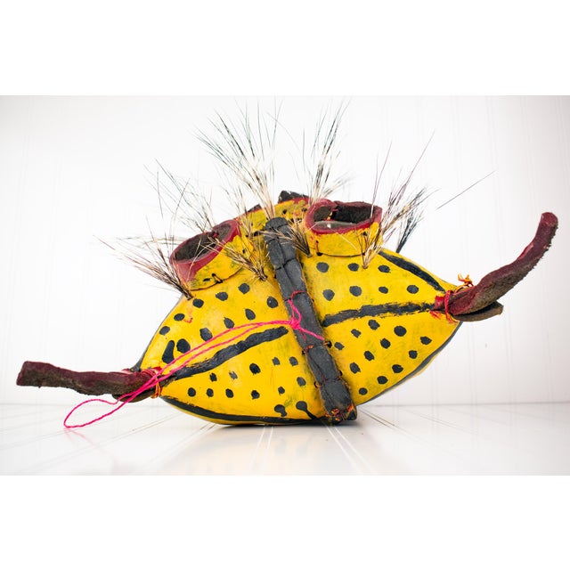 Mid 20th Century Ceremonial Leather Tiger / Jaguar Mask From Guerrero, Mexico For Sale - Image 12 of 17