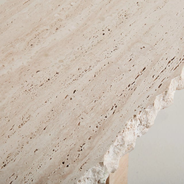 Petite Italian Travertine Console Table, 1970s - 2 Available For Sale In Chicago - Image 6 of 6