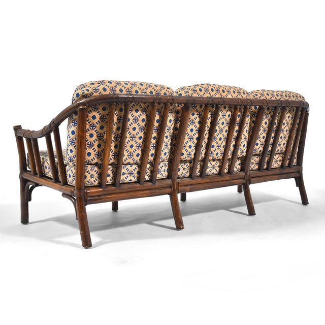 McGuire C-1 Rattan Three-Seat Sofa For Sale In Chicago - Image 6 of 12