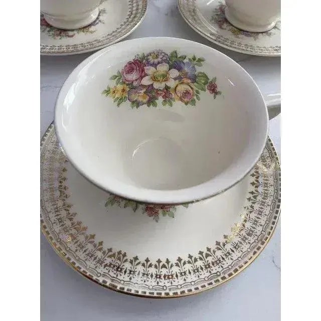 Vintage 22 Karat Gold Tea/Coffee Cup & Saucer- 8 Sets For Sale - Image 12 of 12