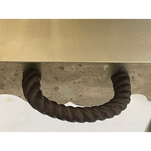 Classic Workshops Ny Brass Metal Fireplace Footman Kettle Pot Stand For Sale In Miami - Image 6 of 7