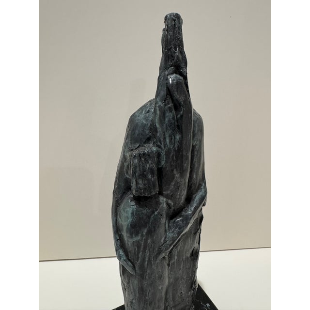 Mid 20th Century Larry Mohr Bronze Abstract Figurative Sculpture on Marble Base | Signed Estate Piece For Sale In Atlanta - Image 6 of 15