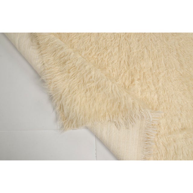 Turkish Vintage Angora Wool Rug For Sale - Image 3 of 10
