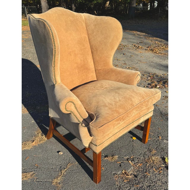Animal Skin Ralph Lauren Suede Devonshire Chair For Sale - Image 7 of 8