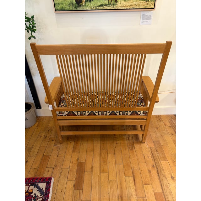 Vintage Stickley Mission Bench W/ Upholstered Seat For Sale In Boston - Image 6 of 11
