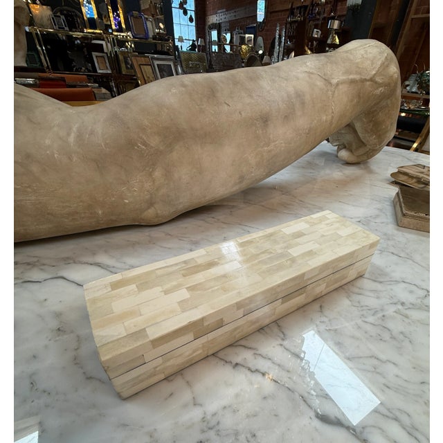 Italian VIntage Italian, Rectangular Cream Bone Inlay Box 1970 For Sale - Image 3 of 7