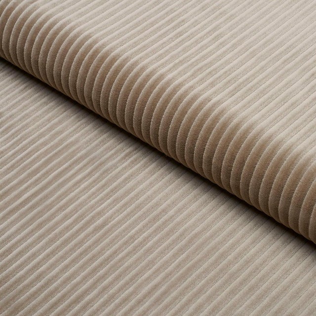 Sample - Schumacher Wyatt Corduroy Fabric In Sandstone For Sale