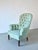 Vintage Green Coral Button Back Armchair, Belgium For Sale - Image 5 of 9