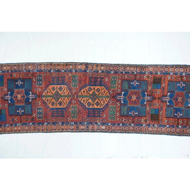 19th Century Antique Heriz Runner 3'4'' x 14'4'' For Sale - Image 5 of 11