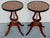 Pair of American Folk Art Inlaid Lyre-Form Tables, circa 1900 This refined and visually striking pair of American Folk Art...