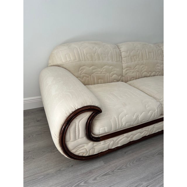 Vivai del Sud 1970s Vivai Del Sud Style 3-Seat Hollywood Regency Style Sofa For Sale - Image 4 of 12