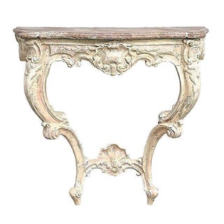 Antique Shell Motif Carved Wooden Wall Console For Sale